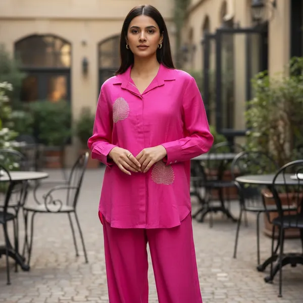 Pink_Summer_Cotton_Co_Ord_Set_For_Women_And_Girls_|_Breathable_&_Lightweight