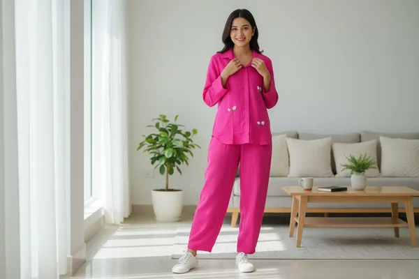 Pink_Cotton_Solid_Co_Ord_Set_For_Women_And_Girls_|_Minimalist_Style