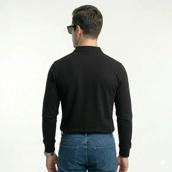 Black_Cotton_Custom_Slim_Fit_Full_Sleeves_Polo_Shirt_For_Men