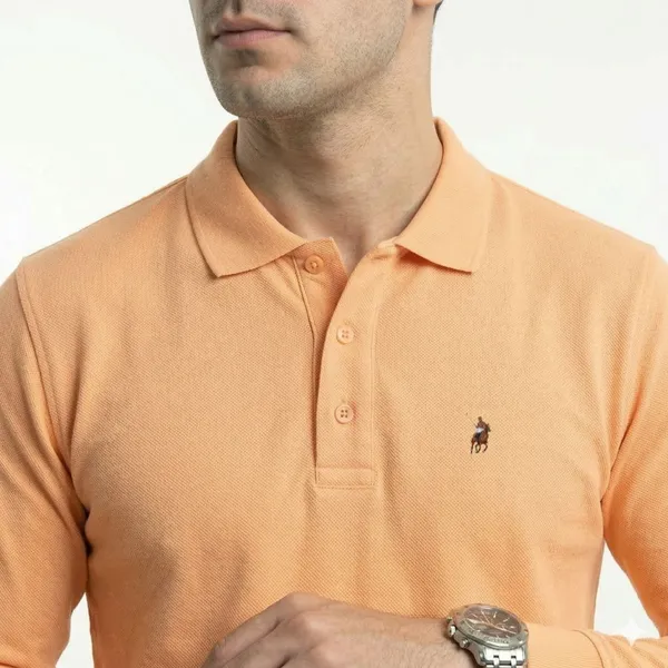 Orange_Cotton_Custom_Slim_Fit_Full_Sleeves_Polo_Shirt_For_Men