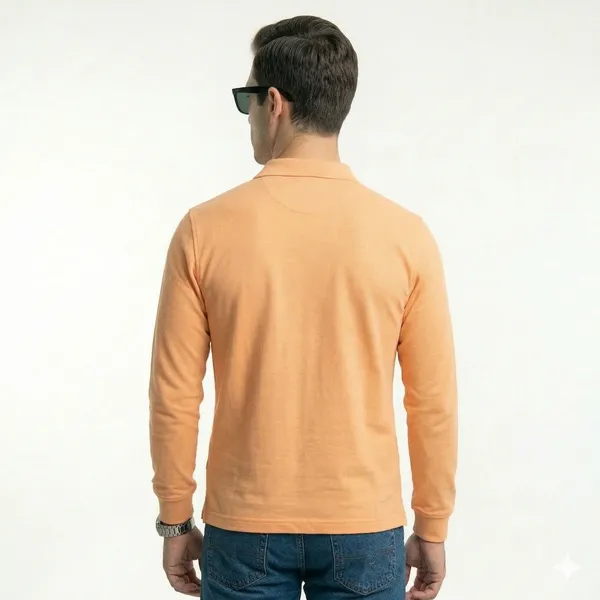 Orange_Cotton_Custom_Slim_Fit_Full_Sleeves_Polo_Shirt_For_Men