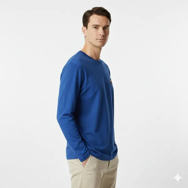 Royal_Blue_Cotton_Loose_Fit_Full_Sleeves_Round_Neck_T_Shirt_For_Men