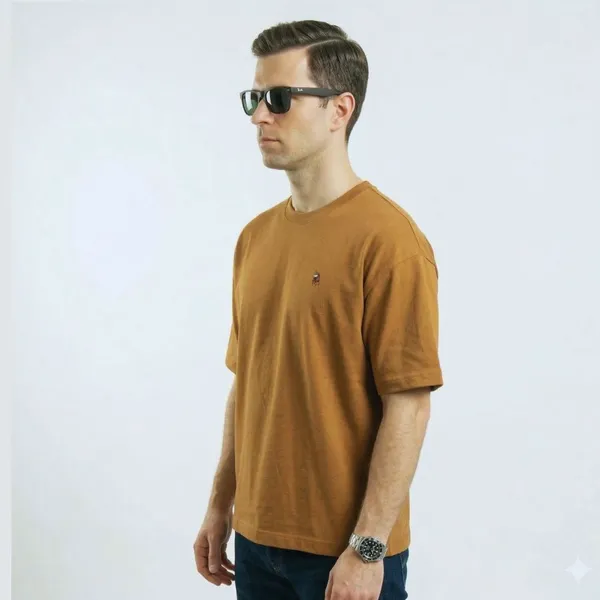 Brown_Cotton_Oversized_Heavyweight_Ribbed_Crewneck_Straight_T_Shirt_For_Men