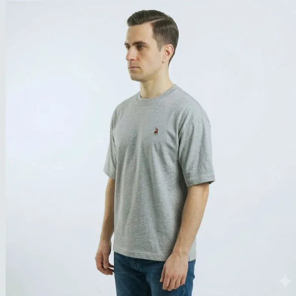 Grey_Cotton_Oversized_Heavyweight_Ribbed_Crewneck_Straight_T_Shirt_For_Men