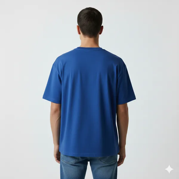 Royal_Blue_Cotton_Oversized_Heavyweight_Ribbed_Crewneck_Straight_T_Shirt_For_Men