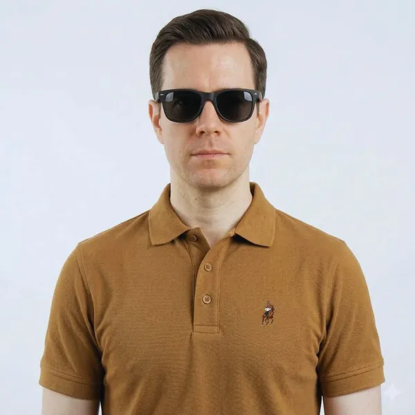 Brown_Cotton_Slim_Fit_Polo_Shirt_For_Men