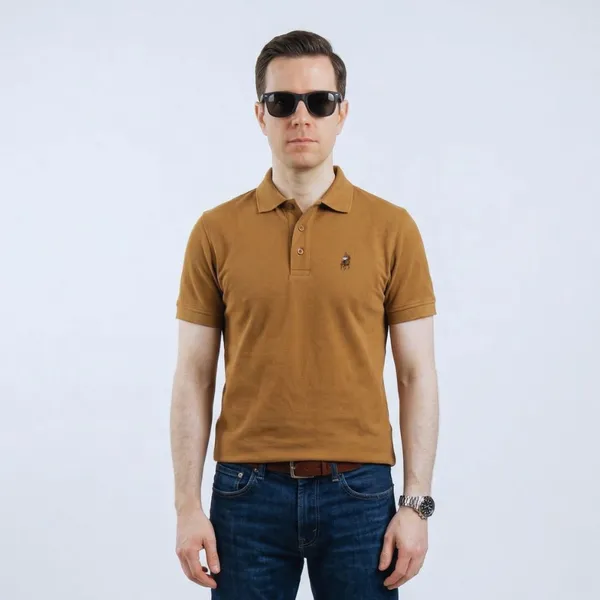 Brown_Cotton_Slim_Fit_Polo_Shirt_For_Men