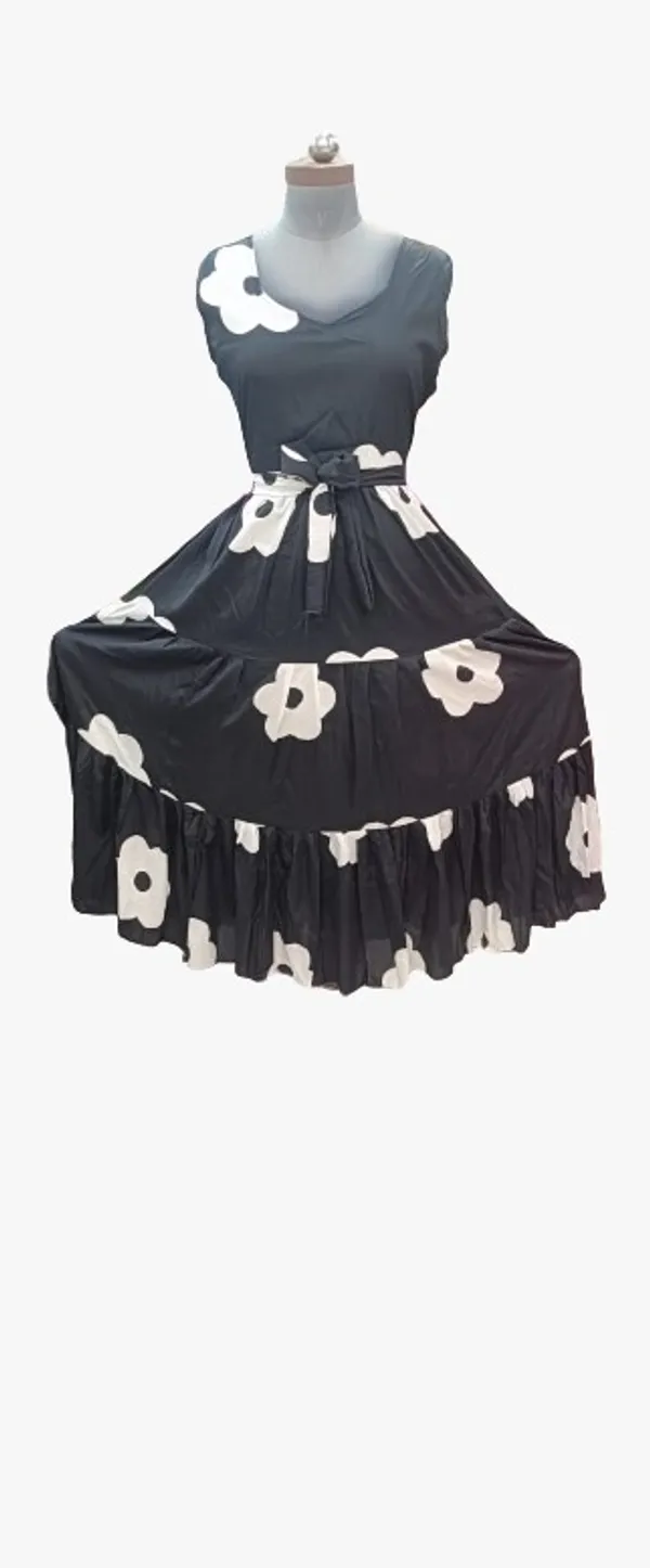 Black_Cotton_Blend_Midi_Gown_For_Women