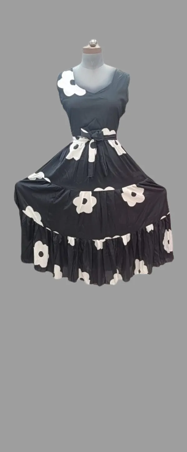 Black_Cotton_Blend_Midi_Gown_For_Women