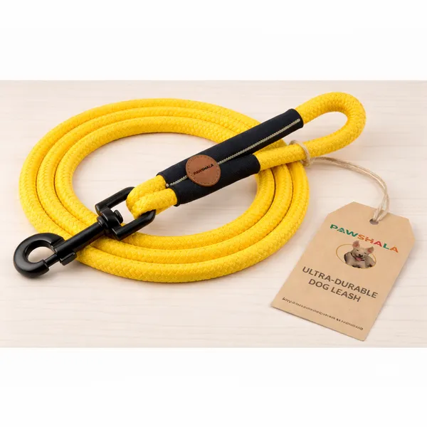 Pawsala_Ultra-Durable_Rope_Dog_Leash_-_Yellow