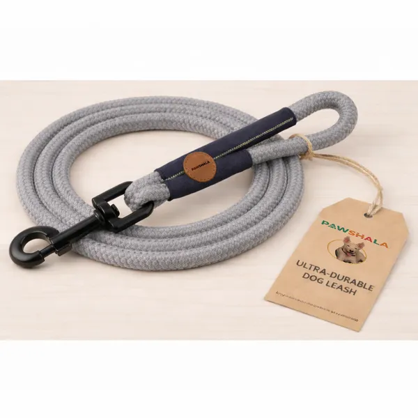 Ultra_Durable_Rope_Dog_Leash_-_Grey_With_Black_Clip
