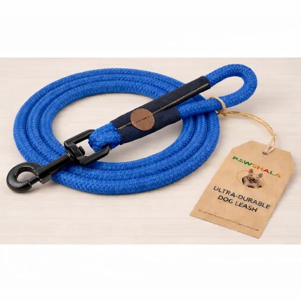 Pawspal_Ultra_Durable_Rope_Dog_Leash_With_Padded_Handle_-_Blue