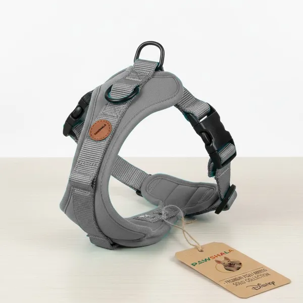 Grey_Dog_Harness_With_Adjustable_Straps_And_D-Ring