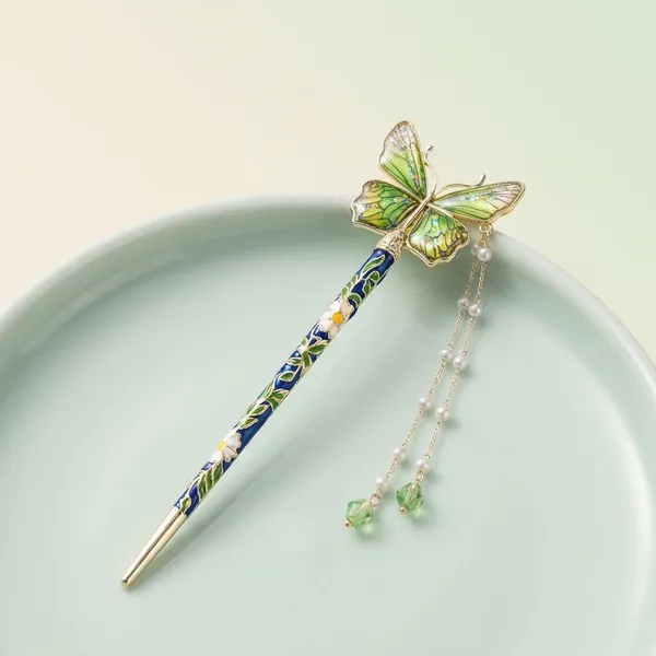 Emerald_Garden_Butterfly_Hair_Stick_With_Dangling_Beads_Pack_Of_1