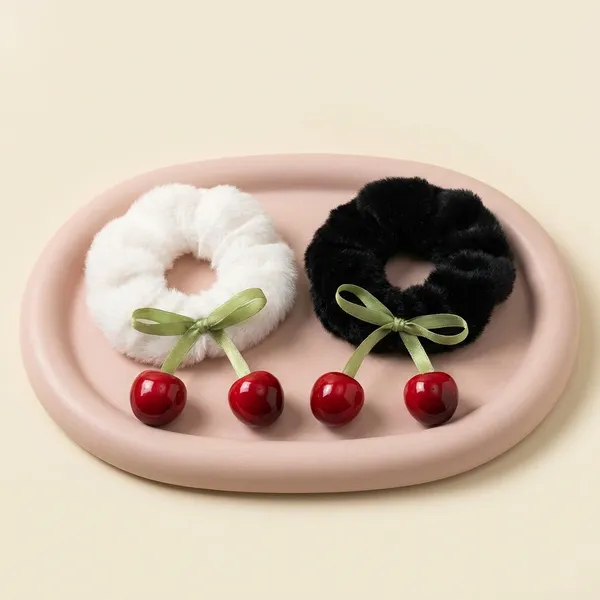 Cherry_Plush_Scrunchie_Pack_Of_2