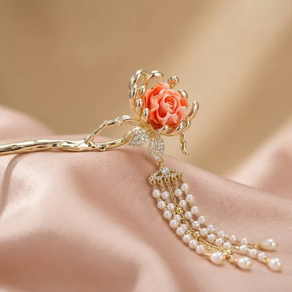 Rose_Bloom_Hair_Stick_With_Dangling_Pearl_Chains_Pack_Of_1