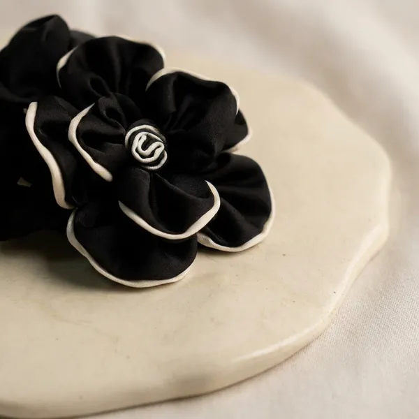 Black_Satin_Rose_Scrunchie_Pack_Of_2