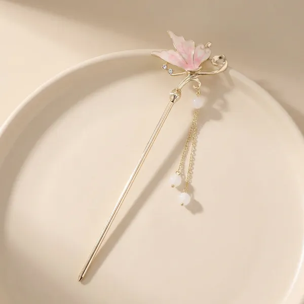 Blush_Butterfly_Hair_Stick_With_Beaded_Dangles_Pack_of_1