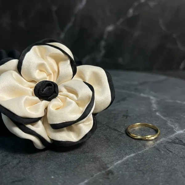 White_Satin_Rose_Scrunchie_Pack_Of_2