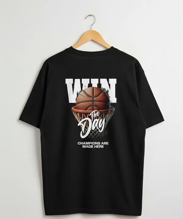 Black_Premium_Quality_Printed_Win_The_Day_Oversized_Tshirt