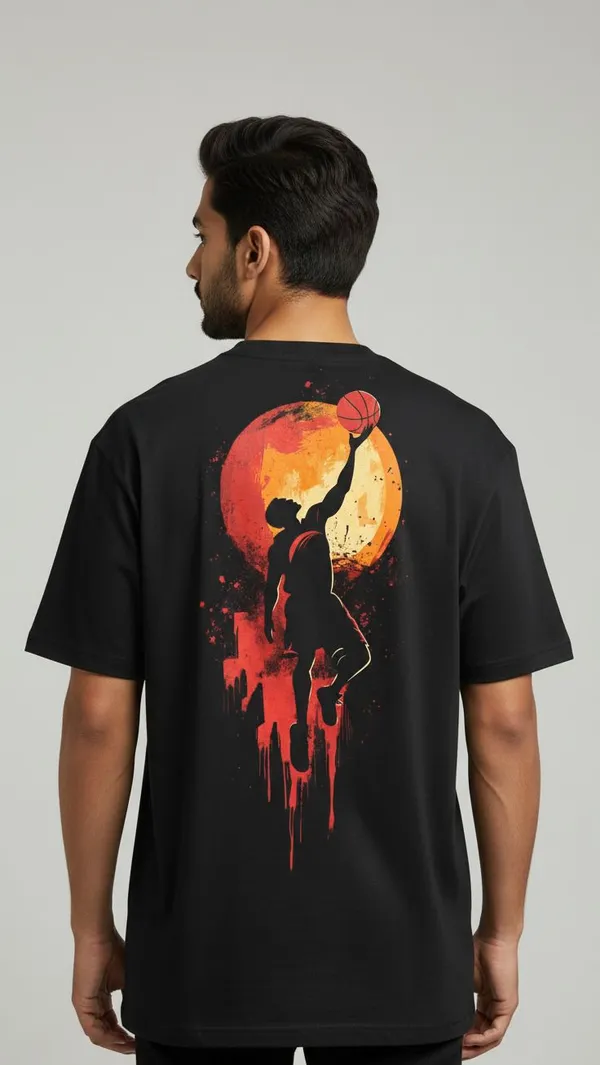 Black_Premium_Quality_Printed_Flying_Basketball_Oversizd_Tshirt
