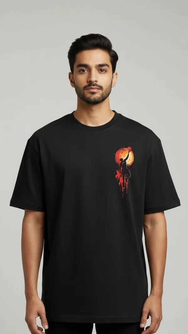 Black_Premium_Quality_Printed_Flying_Basketball_Oversizd_Tshirt