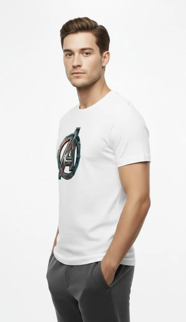 White_Pure_Cotton_Round_Neck_Half_Sleeve_T_Shirt_For_Men