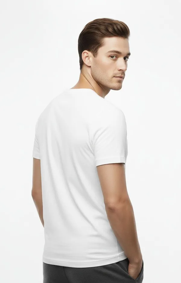 White_Pure_Cotton_Round_Neck_Half_Sleeve_T_Shirt_For_Men