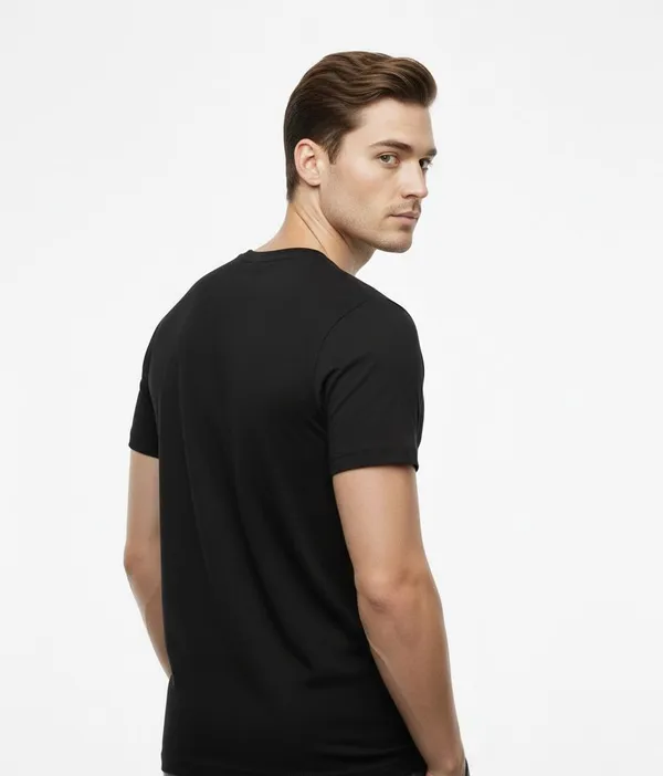 Black_Pure_Cotton_Round_Neck_Half_Sleeve_T_Shirt_For_Men