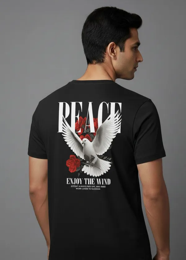 Black_Pure_Cotton_Round_Neck_Short_Sleeve_T_Shirt_For_Men