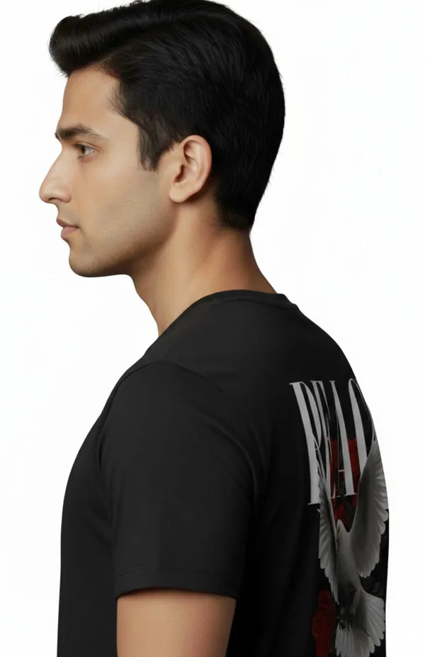 Black_Pure_Cotton_Round_Neck_Short_Sleeve_T_Shirt_For_Men