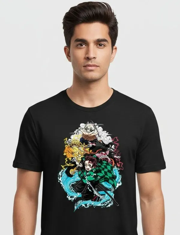 Black_Pure_Cotton_Round_Neck_Half_Sleeve_T_Shirt_For_Men