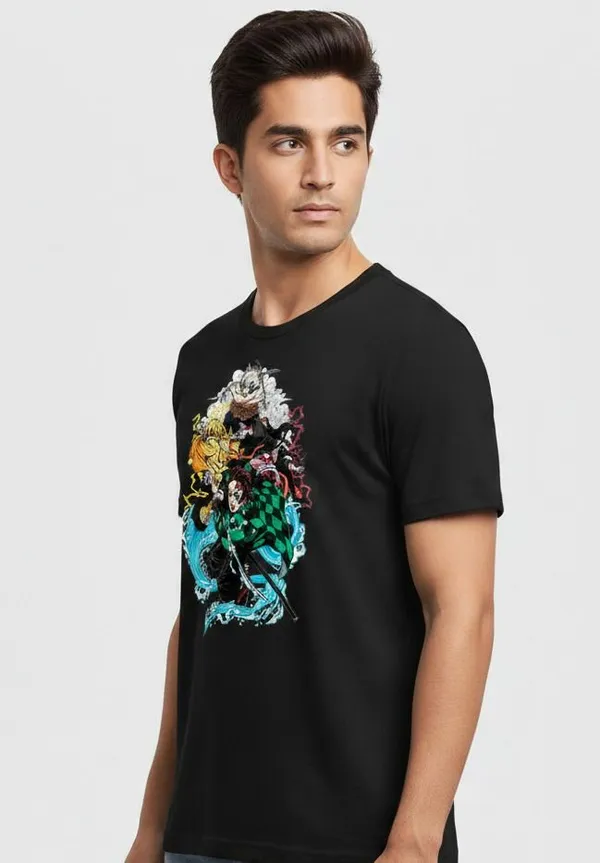 Black_Pure_Cotton_Round_Neck_Half_Sleeve_T_Shirt_For_Men