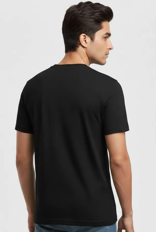 Black_Pure_Cotton_Round_Neck_Half_Sleeve_T_Shirt_For_Men