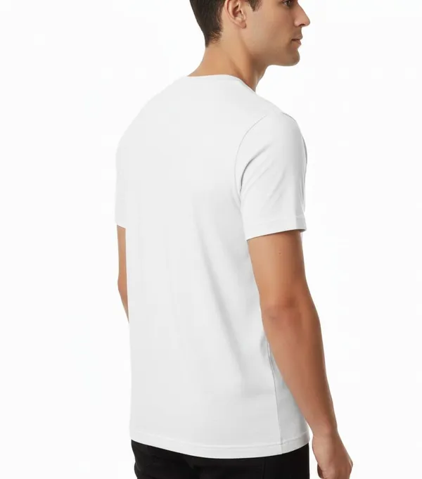 White_Pure_Cotton_Round_Neck_Half_Sleeve_T_Shirt_For_Men