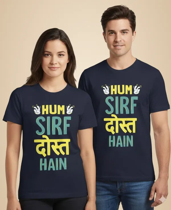 Navy_Blue_Pure_Cotton_Round_Neck_Half_Sleeve_T_Shirt_For_Couple