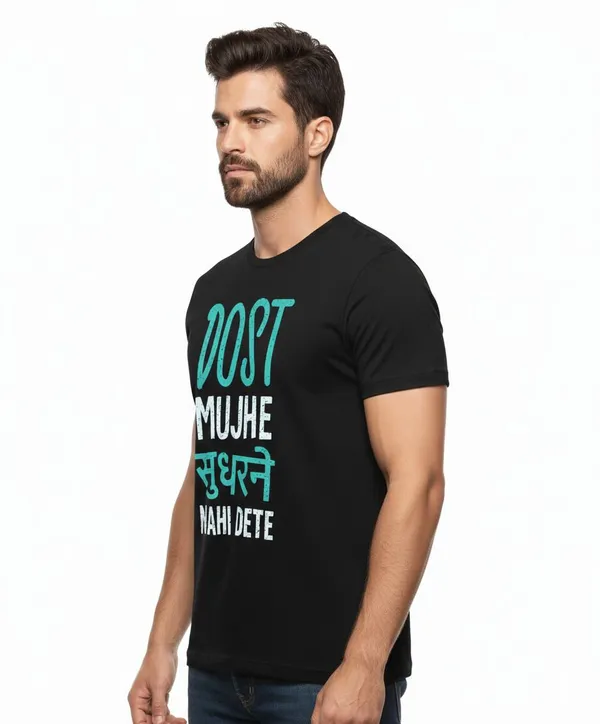 Black_Pure_Cotton_Round_Neck_Half_Sleeve_T_Shirt_For_Men
