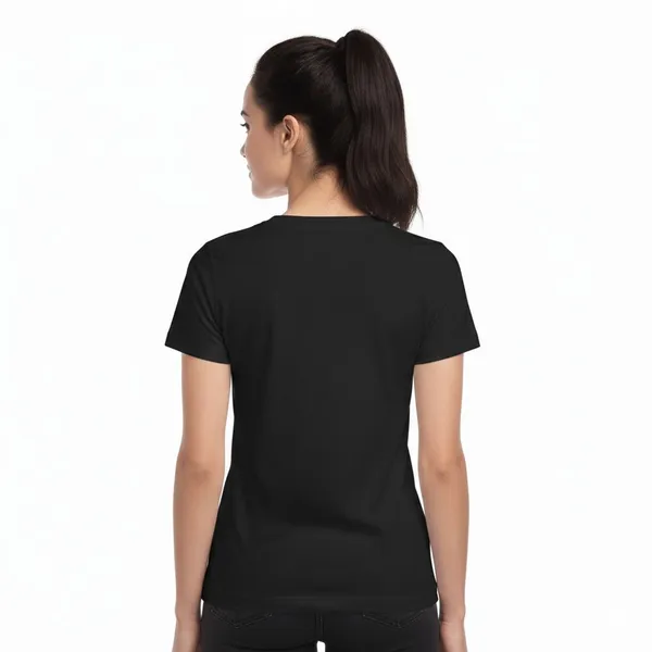 Black_Pure_Cotton_Round_Neck_Half_Sleeve_T_Shirt_For_Women
