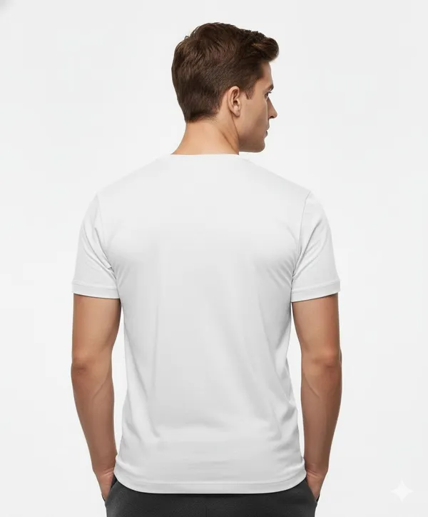 White_Pure_Cotton_Round_Neck_Half_Sleeve_T_Shirt_For_Men