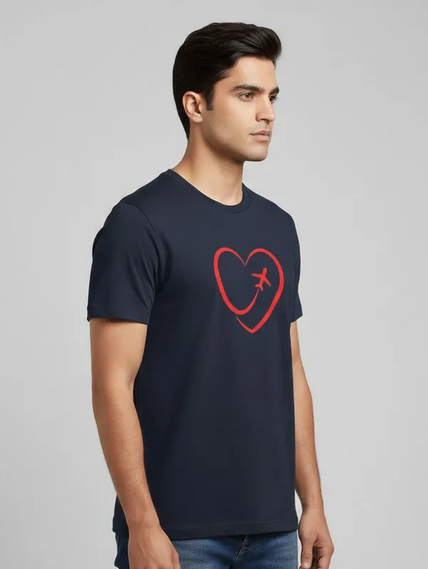 Navy_Blue_Pure_Cotton_Round_Neck_Half_Sleeve_T_Shirt_For_Men