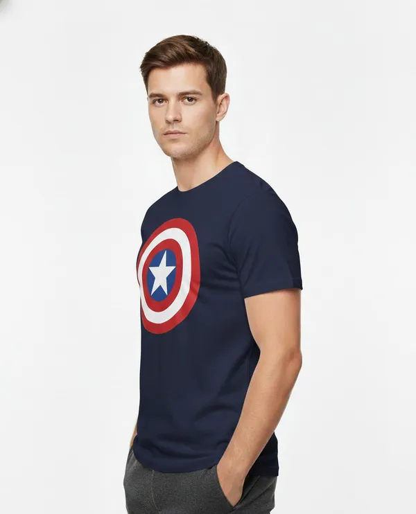 Navy_Blue_Pure_Cotton_Round_Neck_Half_Sleeve_T_Shirt_For_Men