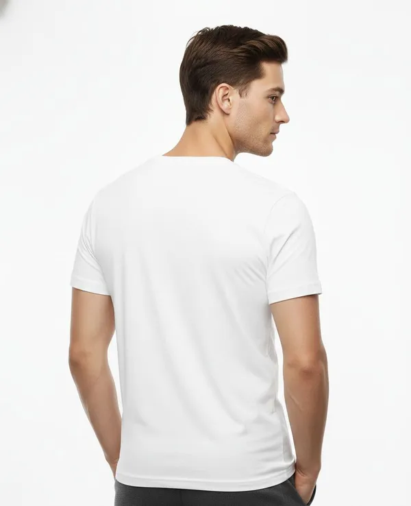 White_Pure_Cotton_Round_Neck_Half_Sleeve_T_Shirt_For_Men