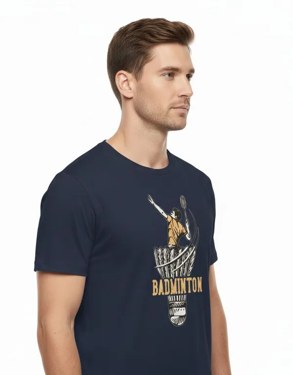 Navy_Blue_Pure_Cotton_Round_Neck_Half_Sleeve_T_Shirt_For_Men