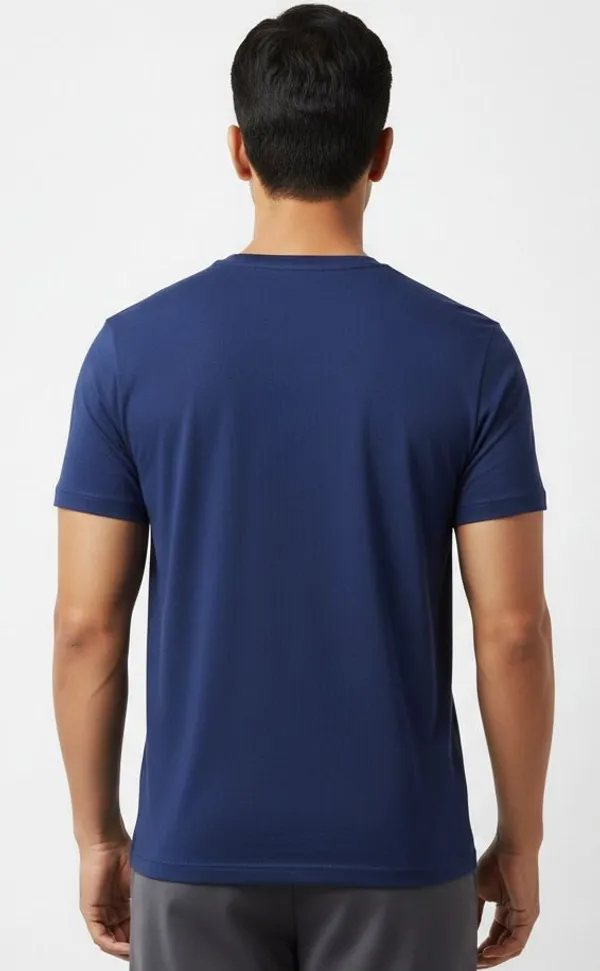 Navy_Blue_Pure_Cotton_Round_Neck_Half_Sleeve_T_Shirt_For_Men