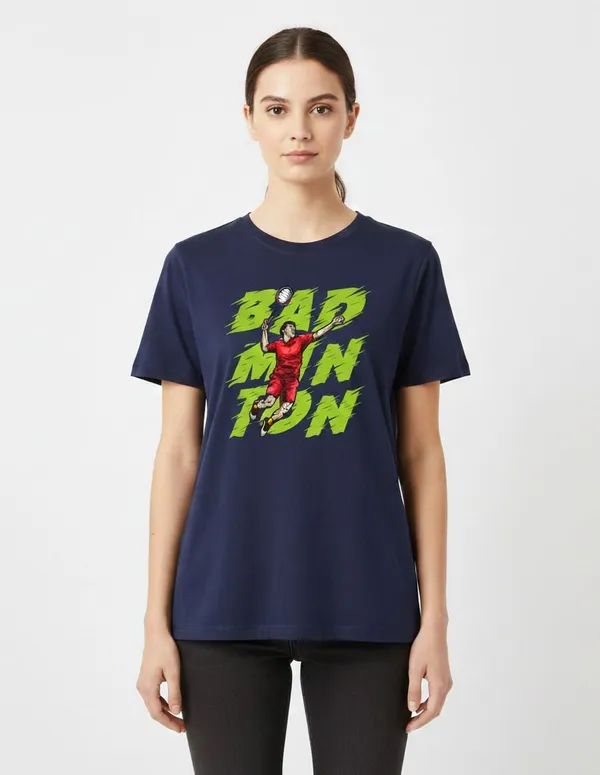Navy_Blue_Pure_Cotton_Round_Neck_Half_Sleeve_T_Shirt_For_Women