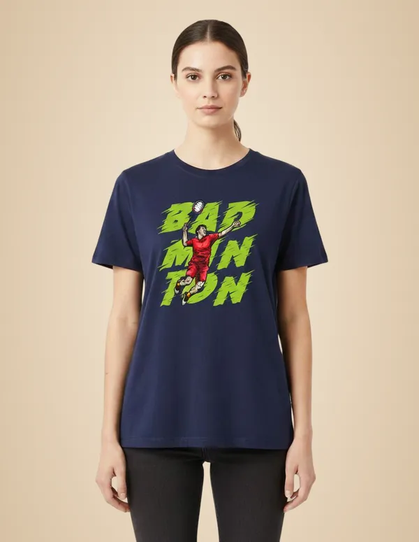 Navy_Blue_Pure_Cotton_Round_Neck_Half_Sleeve_T_Shirt_For_Women