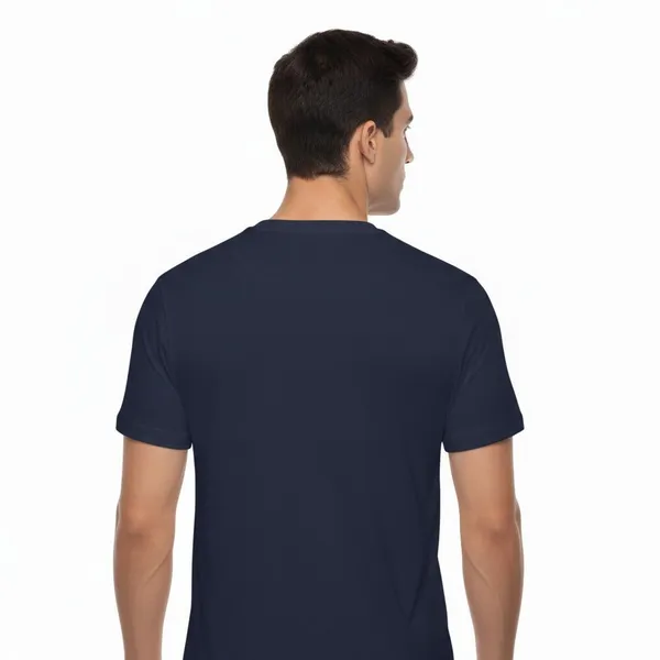 Navy_Blue_Pure_Cotton_Round_Neck_Half_Sleeve_T_Shirt_For_Men