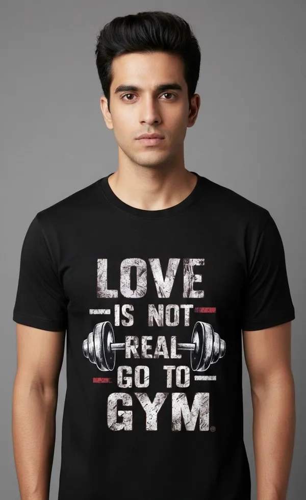 Black_Premium_Quality_Printed_Love_Gym_Round_Neck_Tees