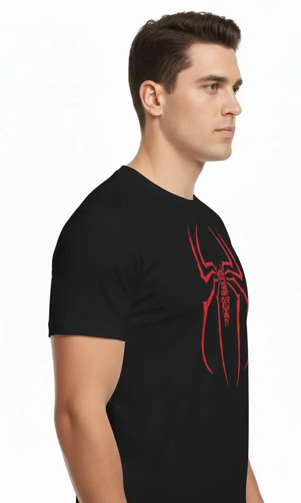 Black_Pure_Cotton_Round_Neck_Half_Sleeve_T_Shirt_For_Men