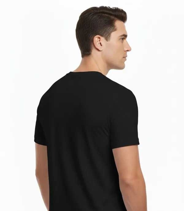Black_Pure_Cotton_Round_Neck_Half_Sleeve_T_Shirt_For_Men
